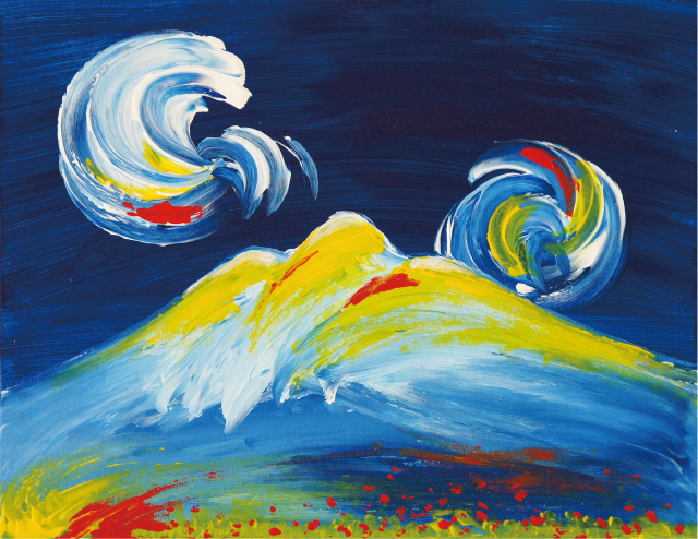 岩木山画『2013/7/4 制作』